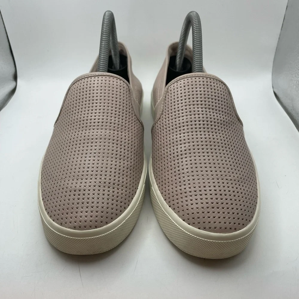 Vince pink leather perforated loafers size 8